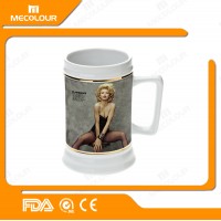 Promotion 20oz Sublimation coated ceramic beer stein mug