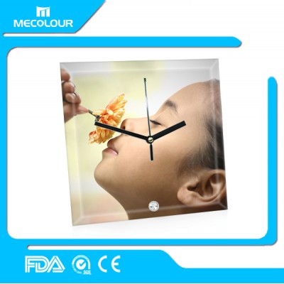 Customizeda sublimation glass photo clock frame for print any image FG-26