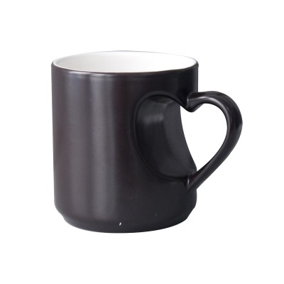 11oz ceramic sublimation coated color changing mug/magic mug cup with heart handle